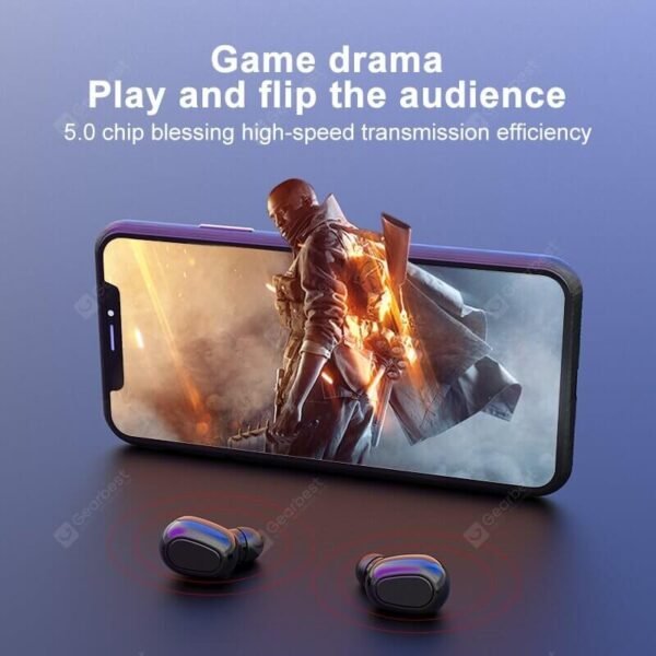 Bluetooth Earphone Wireless Earbuds 5.0 TWS Headsets Dual Earbuds Bass Sound for Huawei Xiaomi iPhone Samsung Mobile Phones